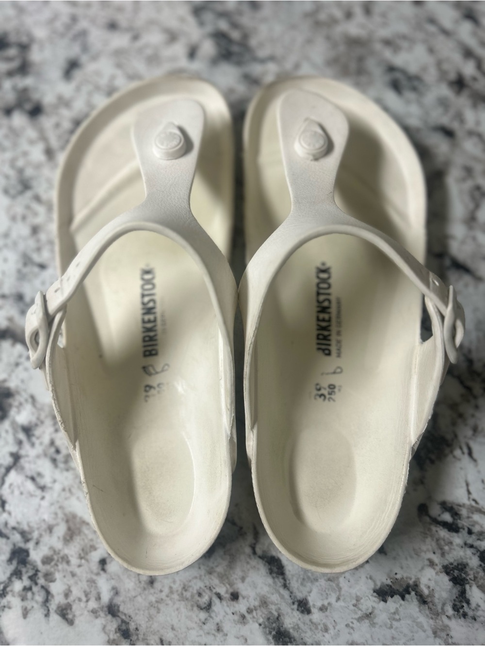 Birkenstock Gizeh Essentials White EVA Thong Sandals Size 39 / US 8-8.5 - Picture 2 of 9